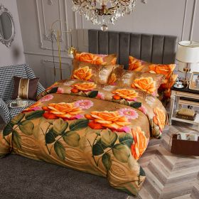 Duvet Cover Set, Queen size Floral Bedding, Dolce Mela - Ecstasy DM712Q
