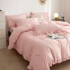 DM808K | King Size 6 piece Duvet Cover Set Ruffled Bedding 100% Cotton