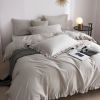 DM809Q | Queen Size 6 piece Duvet Cover Set Ruffled Bedding 100% Cotton