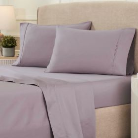 1200 Thread Count Cotton Rich Solid Deep Pocket Bed Sheet Set (color: Zephyr, size: California King)