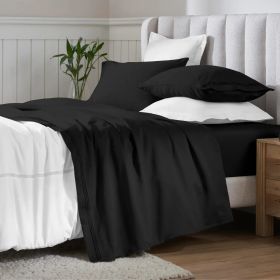 Egyptian Cotton 650 Thread Count Eco-Friendly Solid Sheet Set (color: Black, size: Split King)