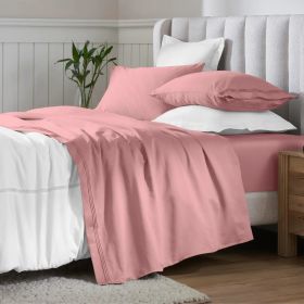 Egyptian Cotton 650 Thread Count Eco-Friendly Solid Sheet Set (color: Blush, size: Split King)