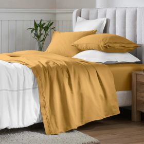 Egyptian Cotton 650 Thread Count Eco-Friendly Solid Sheet Set (color: Maple Sugar, size: Olympic Queen)