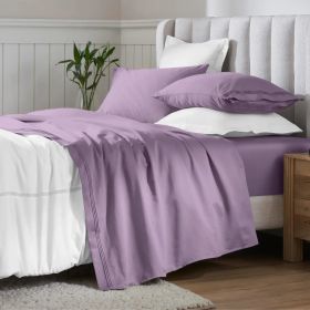 Egyptian Cotton 650 Thread Count Eco-Friendly Solid Sheet Set (color: Wisteria, size: TWIN)