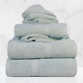 Madison Egyptian Cotton Pile Plush Heavyweight 6 Piece Towel Set (color: Seafoam, size: 6 Piece Towel Set)