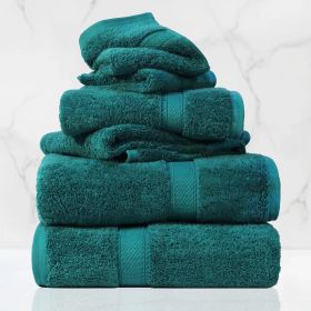 Madison Egyptian Cotton Pile Plush Heavyweight 6 Piece Towel Set (color: Teal, size: 6 Piece Towel Set)