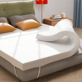 The memory foam mattress is covered with skin-friendly nano ice silk (Color: White, size: TWIN)