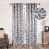 Leaves Machine Washable Room Darkening Blackout Curtains, Set of 2