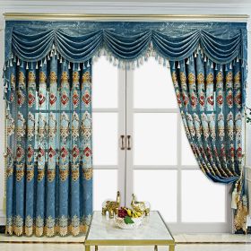 Modern Style Living Room European Hollow Embroidery Curtains Thickened Velvet Bedroom Light-proof French Windows 2-piece Set (Option: SGP2023057044)