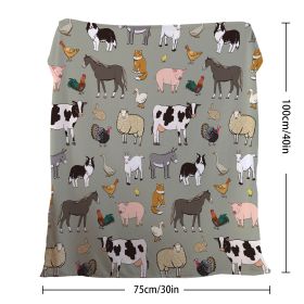 Various Animals Blanket Soft Pig Horse Durable Comfortable Blanket Women Birthday Gift Home Decoration Sofa Couch Office Bed Camping Travel  75x1 (Option: 75cmx100cm-Celadon)