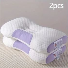YBZ 3D Knitted Cotton Massage Pillow 2pack (color: Purple)